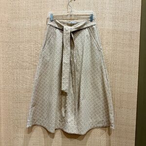 Ann Taylor Tie Waist Midi Skirt